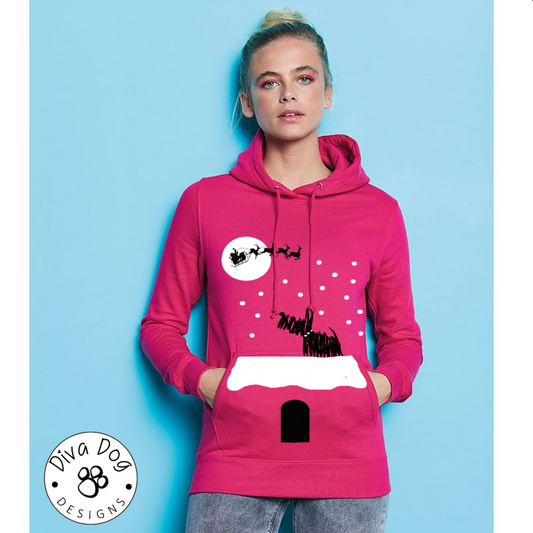"Waiting For Santa" Design - Your Favourite Breed On A Christmas Hoodie