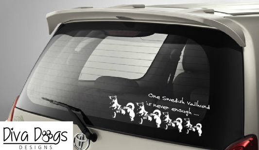 One Swedish Vallhund Is Never Enough Car Window Sticker / Decal