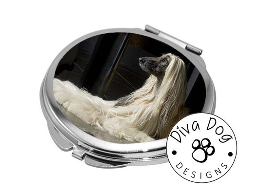 Round Compact Mirror Personalised With A Photo Of Your Dog