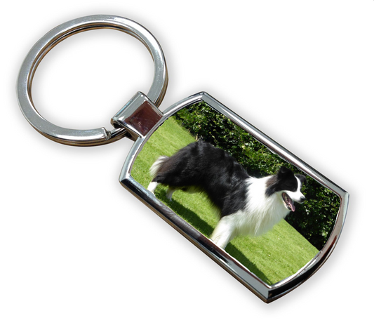 High Quality Rectangular Metal Keyring Personalised With Your Photograph
