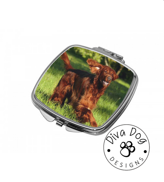 Square Compact Mirror Personalised With A Photo Of Your Dog
