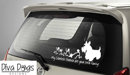My Scottish Terrier Ate Your Stick Family Car Window Sticker / Decal