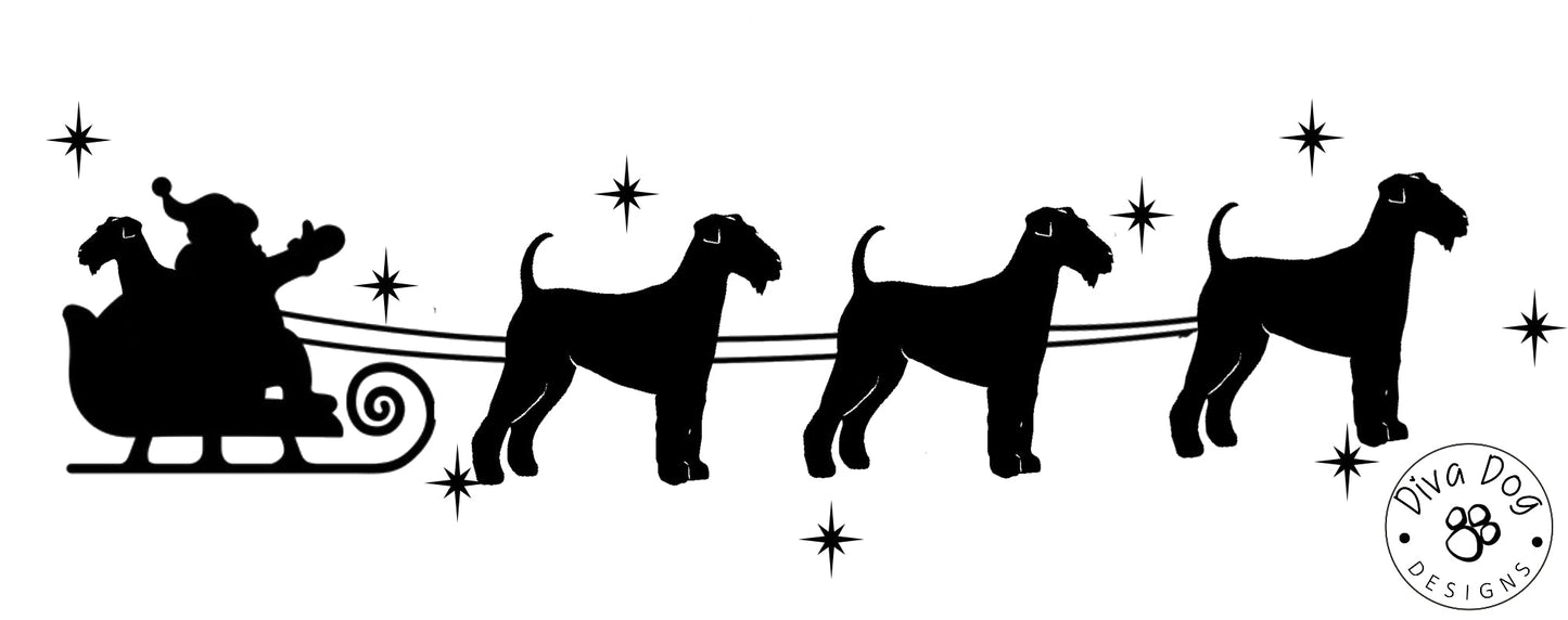 Santa's Sleigh Pulled By Dogs Window Decal / Sticker Any Breed