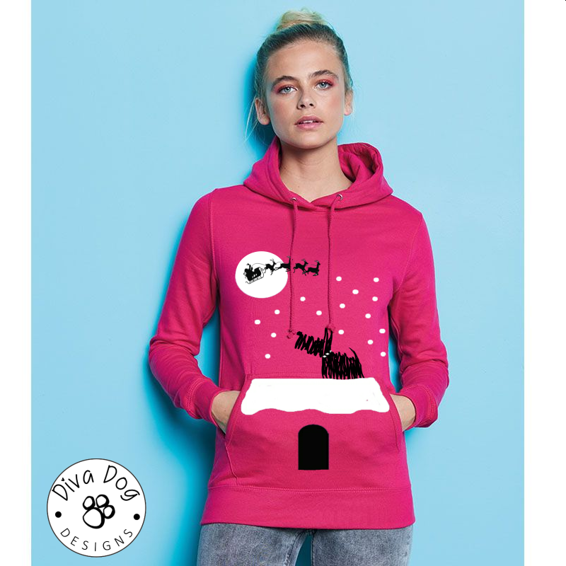 "Waiting For Santa" Design - Your Favourite Breed On A Christmas Hoodie