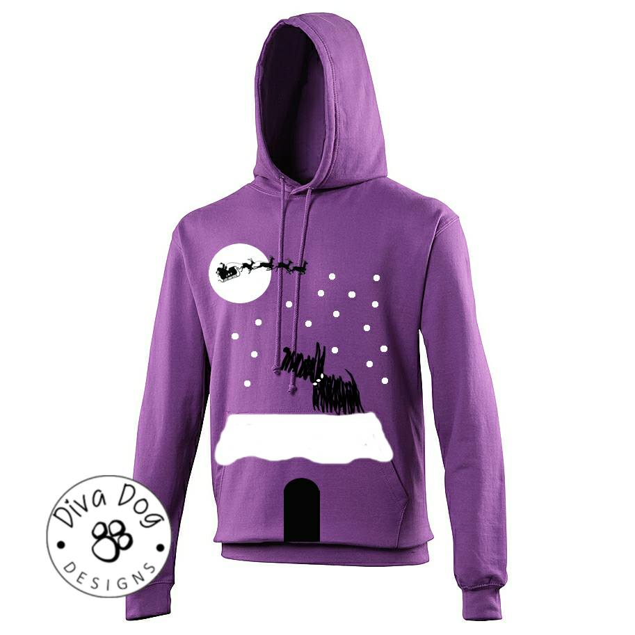 "Waiting For Santa" Design - Your Favourite Breed On A Christmas Hoodie