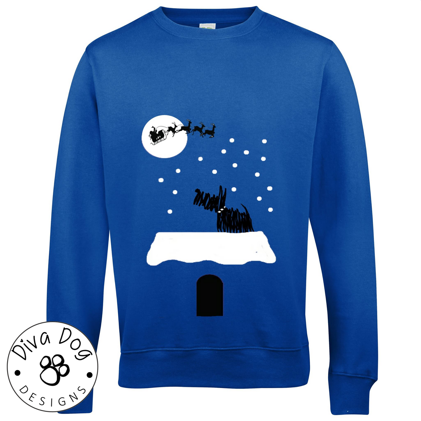 "Waiting For Santa" Design _ Choose Your Dog Breed Christmas Sweatshirt / Sweater