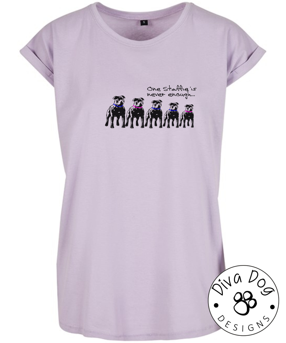 One Staffie Is Never Enough Women's Extended Shoulder T-Shirt For Staffordshire Bull Terrier Lovers