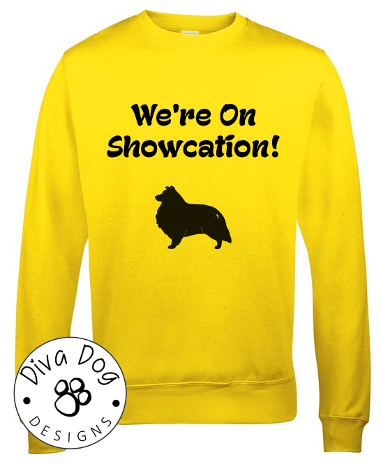 We're On Showcation Unisex Jumper Any Breed - Can Be Personalised With Your Logo