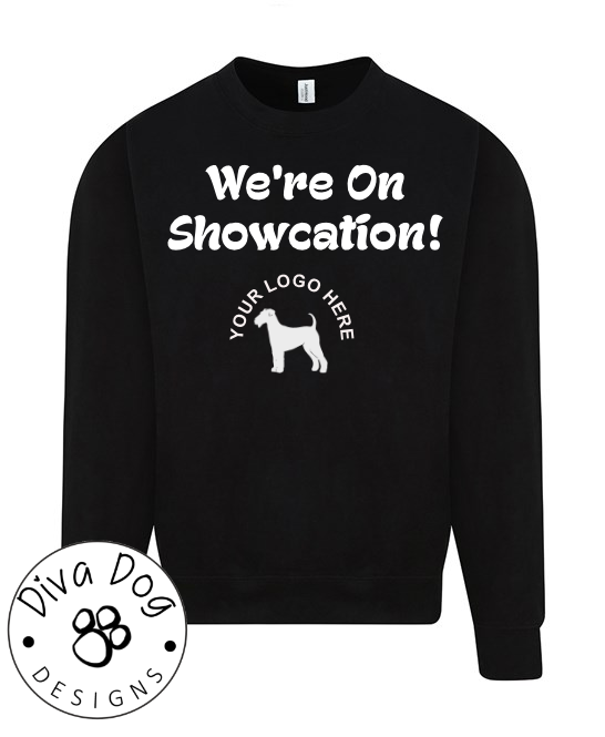 We're On Showcation Unisex Jumper Any Breed - Can Be Personalised With Your Logo