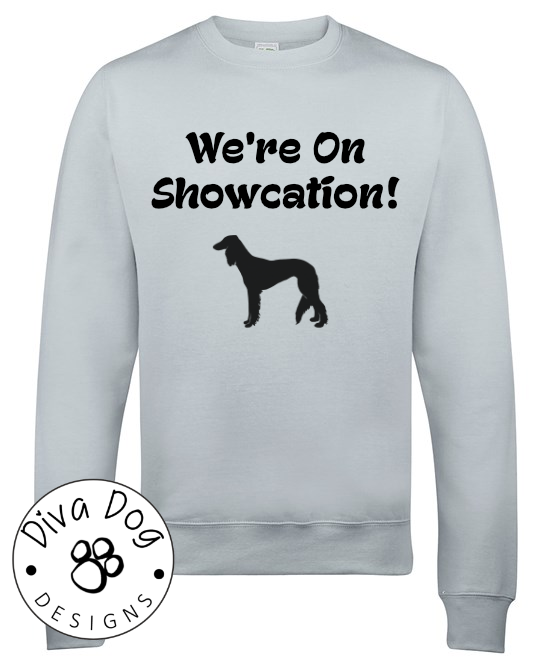 We're On Showcation Unisex Jumper Any Breed - Can Be Personalised With Your Logo