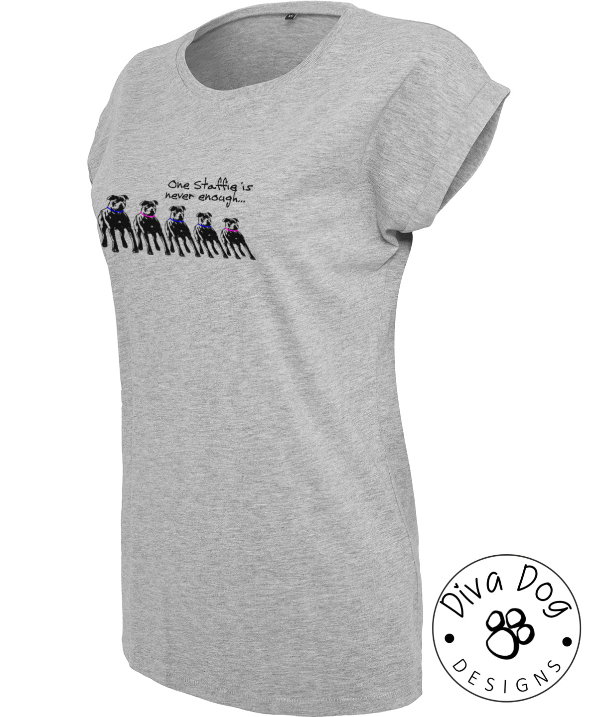 One Staffie Is Never Enough Women's Extended Shoulder T-Shirt For Staffordshire Bull Terrier Lovers