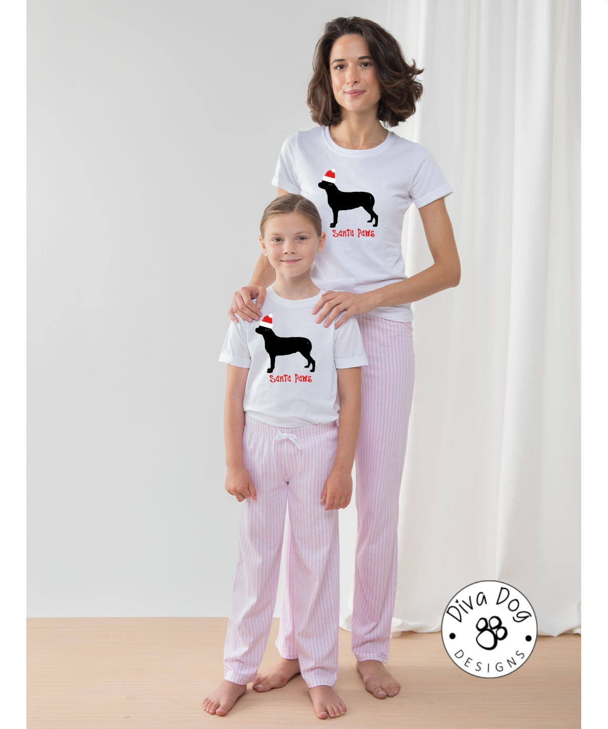 Santa Paws Rottweiler / Rottie Pyjama Set & Drawstring Bag