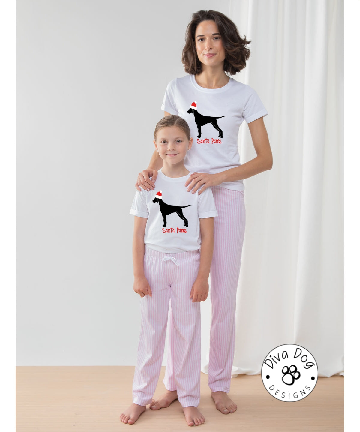 Santa Paws German Shorthaired Pointer / GSP Pyjama Set & Drawstring Bag