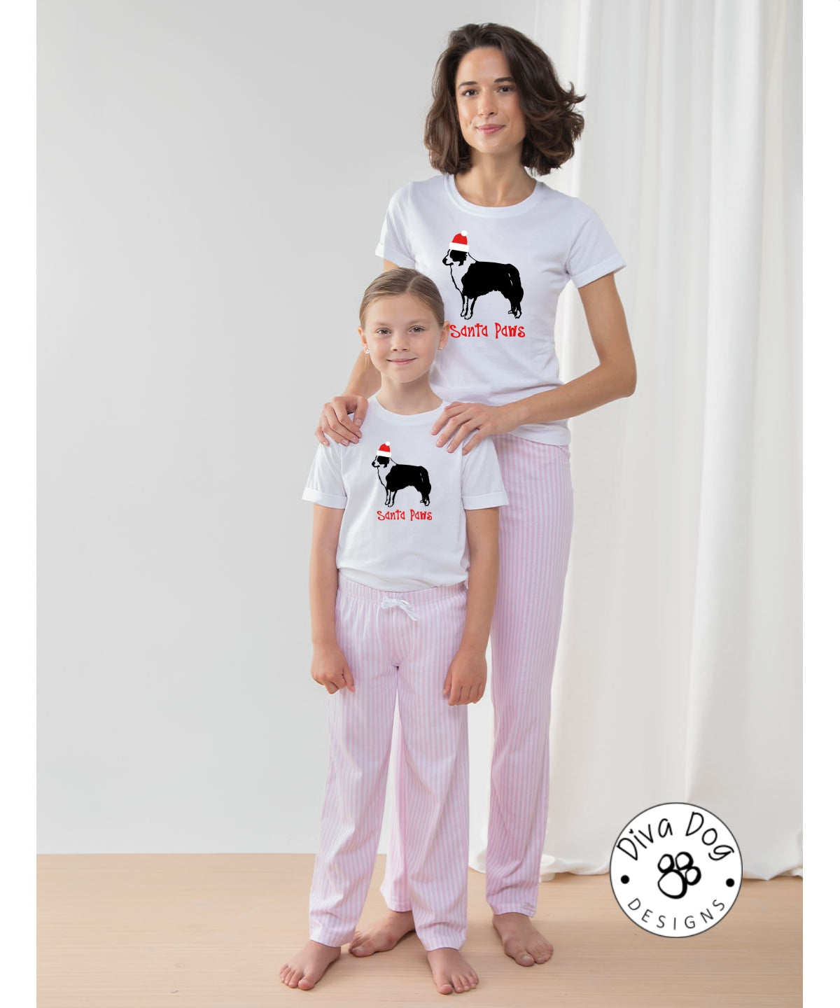 Santa Paws Border Collie Pyjama Set & Drawstring Bag