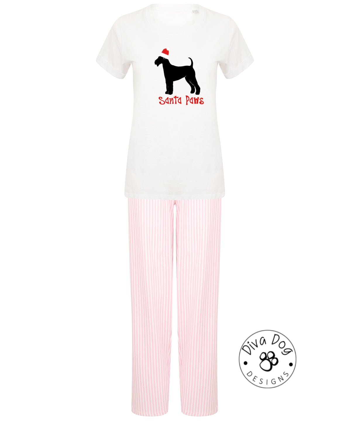 Santa Paws Airedale Terrier Pyjama Set & Drawstring Bag