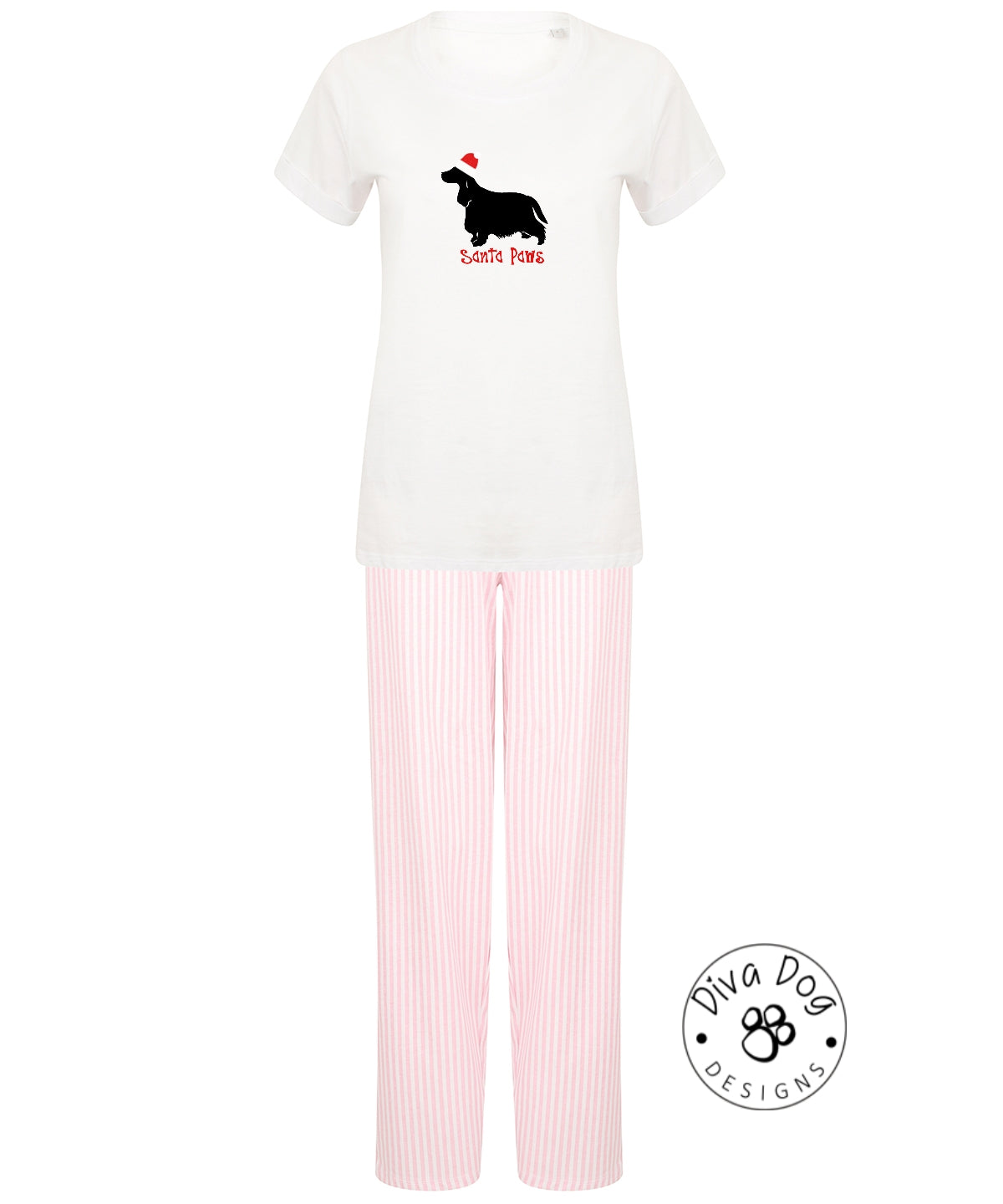 Santa Paws Cocker Spaniel Pyjama Set & Drawstring Bag