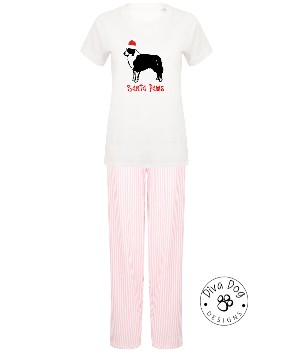 Santa Paws Border Collie Pyjama Set & Drawstring Bag