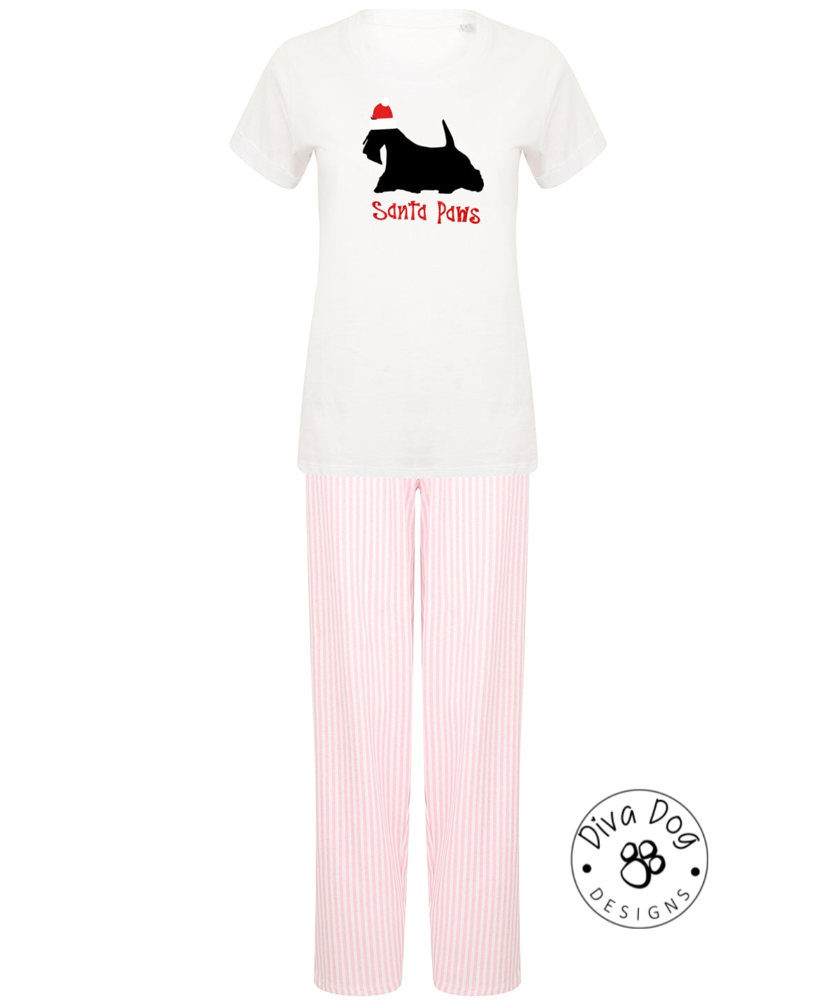 Santa Paws Scottish Terrier / Scottie Pyjama Set & Drawstring Bag