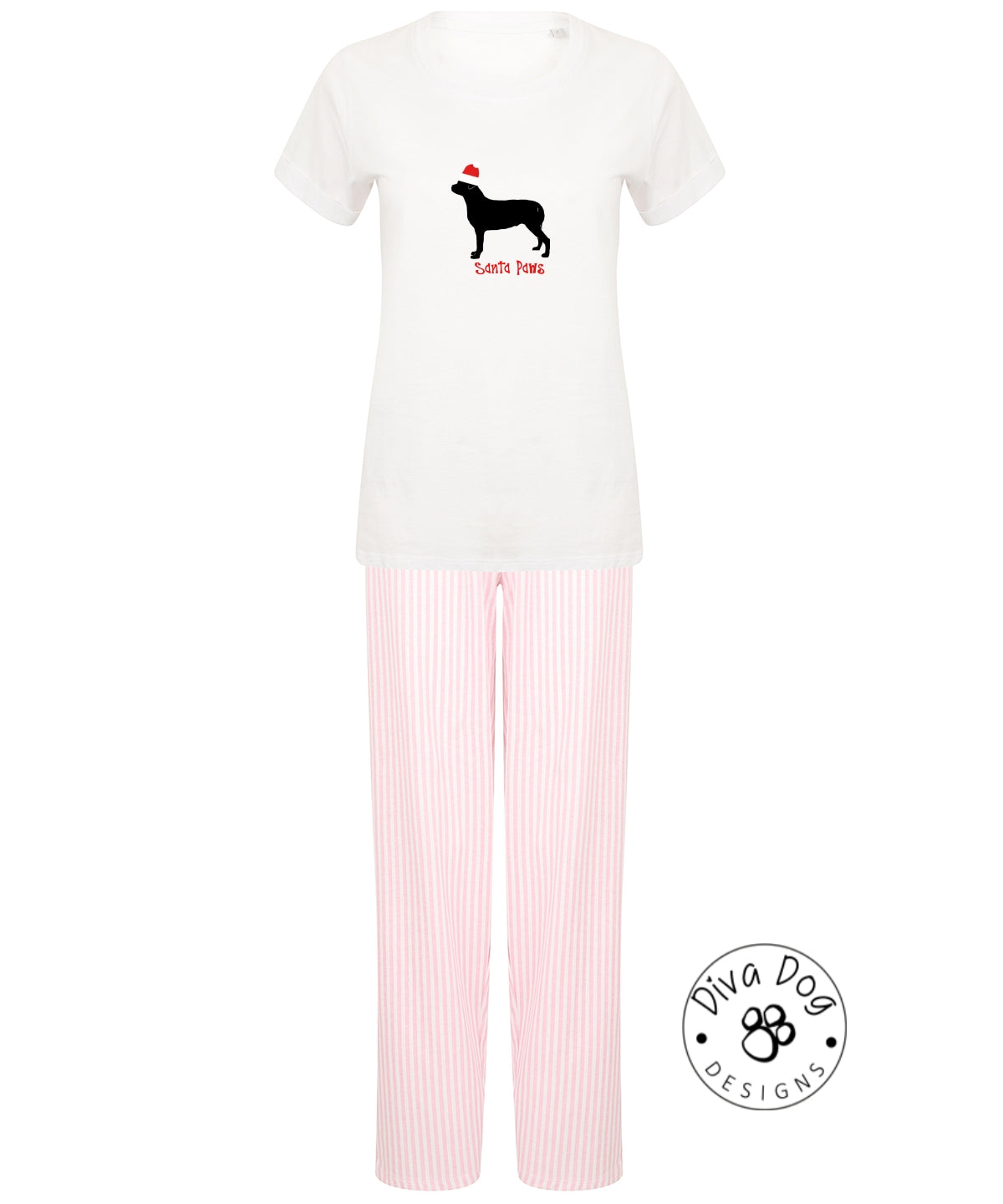 Santa Paws Rottweiler / Rottie Pyjama Set & Drawstring Bag