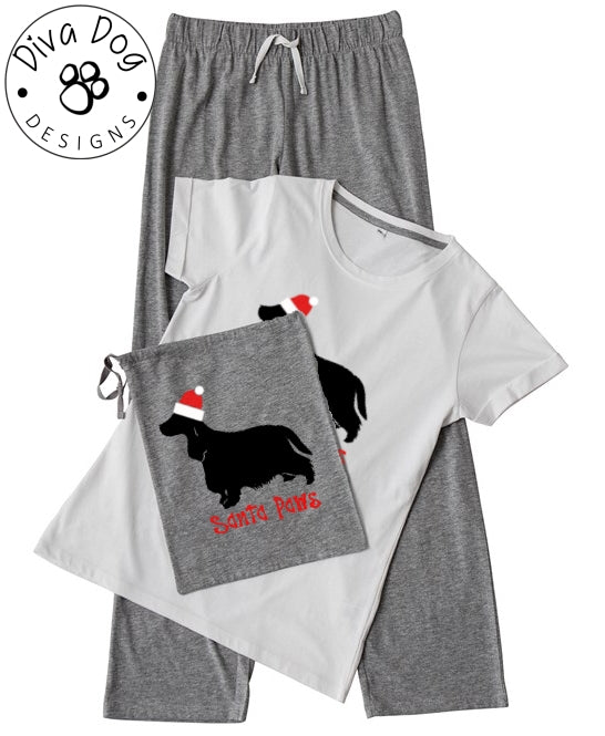 Santa Paws Cocker Spaniel Pyjama Set & Drawstring Bag