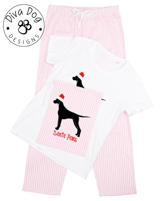 Santa Paws German Shorthaired Pointer / GSP Pyjama Set & Drawstring Bag