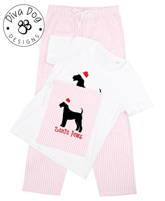 Santa Paws Airedale Terrier Pyjama Set & Drawstring Bag