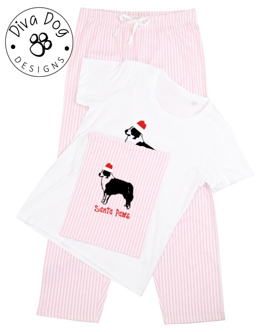 Santa Paws Border Collie Pyjama Set & Drawstring Bag