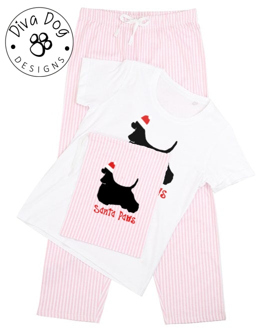 Santa Paws American Cocker Spaniel Pyjama Set & Drawstring Bag