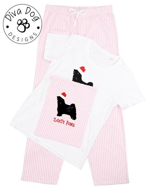 Santa Paws Tibetan Terrier Pyjama Set & Drawstring Bag