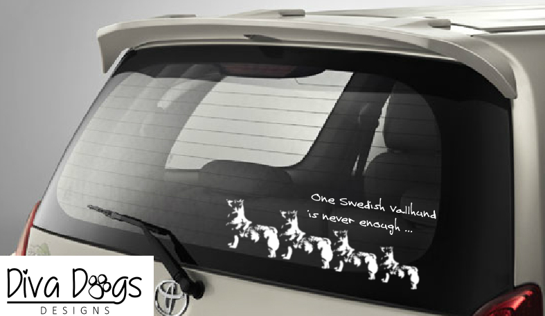 One Swedish Vallhund (Stub Tail)  Is Never Enough Car Window Sticker / Decal