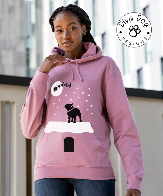 "Waiting For Santa" Frenchie / French Bulldog Design Hoodie